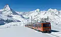 Bhe 4/8 in neuer Farbgebung zwischen Rotenboden und Gornergrat
