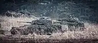 Österreichische Ulan Schützenpanzer bei einem Übungsschießen