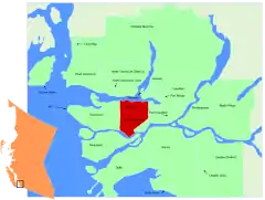 Lage in der Region Metro Vancouver