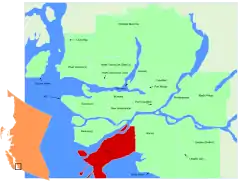 Lage in der Region Metro Vancouver
