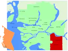 Lage in der Region Metro Vancouver