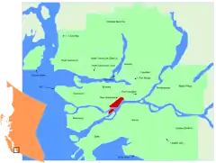 Lage in der Region Metro Vancouver