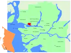 Lage in der Region Metro Vancouver
