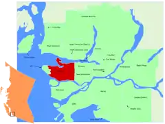 Lage in der Region Metro Vancouver