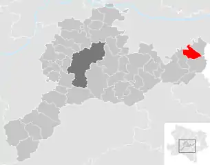 Lage der Gemeinde Gablitz im Bezirk St. Pölten-Land (anklickbare Karte)