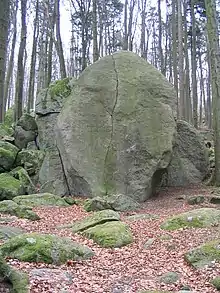 Gagernstein: Flasergranitoid-Fels (Rimdidim) als Gedenkstein für einen naturverbundenen Schriftsteller