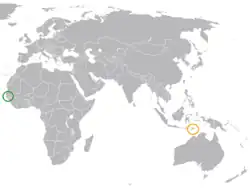Lage von Gambia und Osttimor