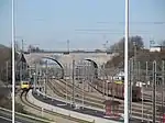Bahnhof Visé mit Blick auf die Brücke der Montzenroute