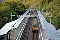 Ein Blick von der Großherzogin-Charlotte-Brücke auf den Bahnhof, Blickrichtung Norden