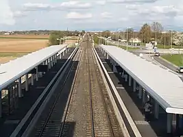 Blick von der Gleisüberführung