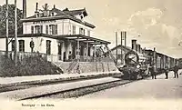 Bahnhof Bussigny um 1905, mit B 3/4 der ehemaligen JS