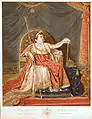 Napoléon, Der Kaiser auf dem Thron im Krönungsornat, Zepter, Hand der Gerechtigkeit und Krone, von Jean-François Garneray, c. 1805