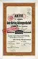 Aktie über 1000 Mark der Gebr. Körting AG vom 21. September 1903