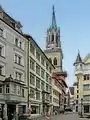 Geburtshaus von Aepli an der Spisergasse 16 (Pfeil) am Aepliplatz in St. Gallen