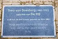Gedenktafel für Theo van Doesburg