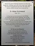 Gedenktafel für Dr. Walter Schönebeck an der Schlosskirche Buch