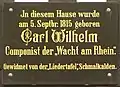 Gedenktafel am Geburtshaus