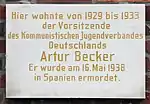 Gedenktafel am Haus, Dingelstädter Straße 48a, in Berlin-Alt-Hohenschönhausen