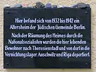 Gedenktafel vor einem eh. Jüdischen Altenheim, Mahlsdorfer Straße 94