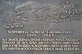 Eine Gedenktafel in den Rheinanlagen erinnert an die Schiffbrücke