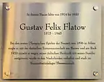 Gedenktafel für Gustav Flatow