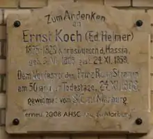 Marburg Marktplatz: Gedenktafel für Ernst Koch