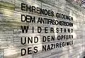 Widmung im VdN-Ehrenhain auf dem Hauptfriedhof Erfurt