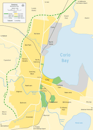 Übersichtskarte Geelong Ring Road