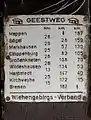 Schild mit den Streckenabschnitten in Wildeshausen