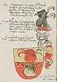 Wappen der gegraften Freiherren von Sax zu Masox (Misox / Mesocco) im Wappenbuch des Aegidius Tschudi auf Tafel 302