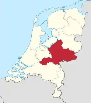 Karte: Provinz Gelderland in den Niederlanden