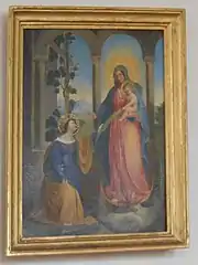 Gemälde der heiligen Philomena neben der Mondsichelmadonna mit dem Jesuskind an der Nordwand des Langhauses