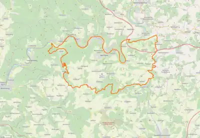Lage und Gemarkung der Gemeinde Wertheim sowie die Stadtteilgrenze der Kernstadt Wertheim.