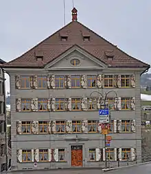 Gemeindehaus Trogen am Landsgemeindeplatz 1 in Trogen, erbaut ca. 1760–1763 im Auftrag von Jakob Zellweger-Wetter, Hans Ulrich Grubenmann zugeschrieben