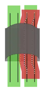 Lageplan der Gleise im Tunnel