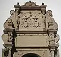 Allianzwappen des Wolf Dietrich von Gemmingen (1550–1595) und der Maria von Gemmingen-Bürg von 1592 am Gemminger Unterschloss