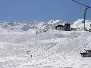 Gurschenfirn oben links vor dem Gemsstock,  von der Gurschenalp gesehen.