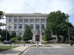 Das Genesee County Courthouse, seit 1990 im NRHP gelistet