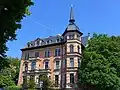 Georg von Hauberrisser Wohnhaus mit polygonalem Eckturm im Stil der Neorenaissance, München, Schwanthalerstraße
