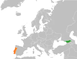 Lage von Georgien und Portugal