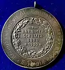 Oskar von Preussen 1930 Schützenmedaille Barnim – Altlandsberg, Vorder- und Rückseite