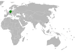 Lage von Bahrain und Deutschland