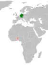 Lage von Deutschland und Benin
