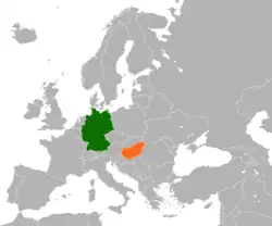 Lage von Deutschland und Ungarn