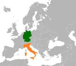 Lage von Deutschland und Italien