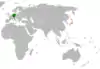 Lage von Deutschland und Japan