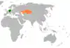 Lage von Deutschland und Kasachstan