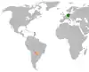 Lage von Deutschland und Paraguay