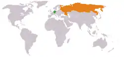 Lage von Deutschland und Russland