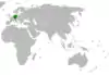 Lage von Deutschland und Tuvalu